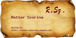 Retter Szorina névjegykártya